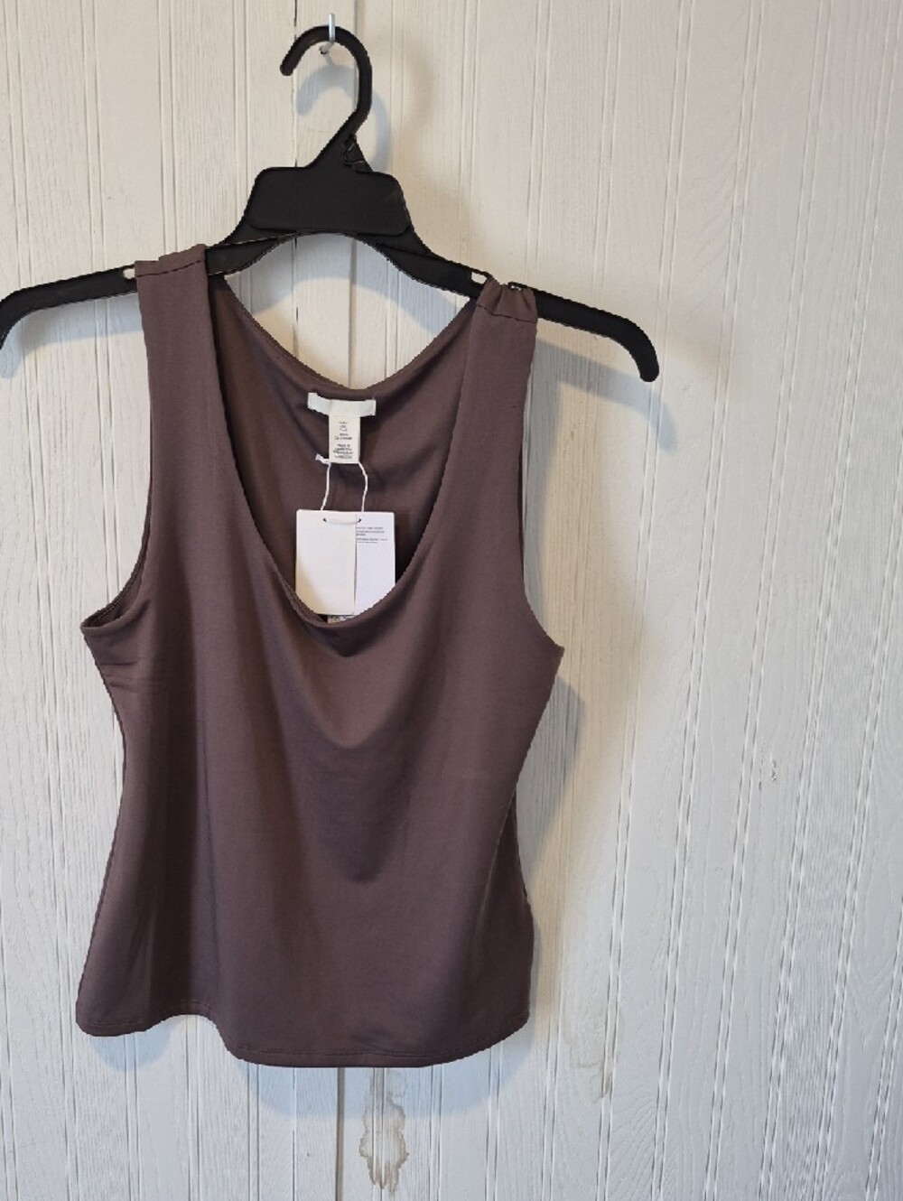 H&M Women’s Scoop Neck Tank Top | Taupe Brown